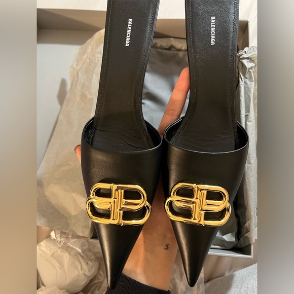 BALENCIAGA Knife BB Mule 40mm square black - Picture 2 of 9